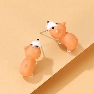❤️ FREE Dog Corgi Animal Stud Chic Glam Artsy Pop Art Puppy Vaca Hip Earrings